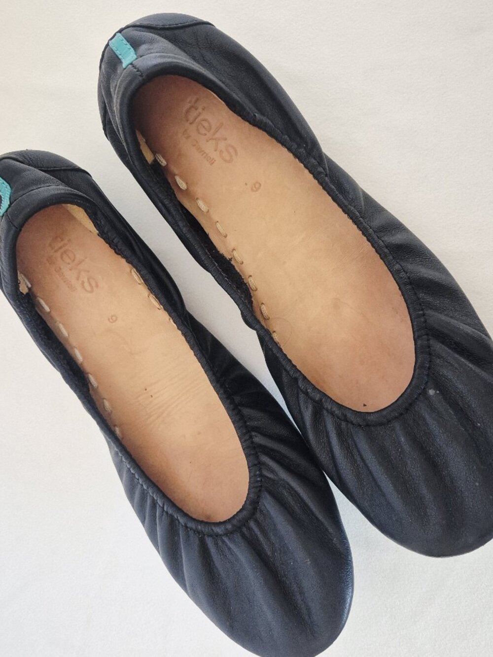 Tieks by Gavrieli Black Leather Ballet Flats Slip-On Comfort Flexible - Picture 5 of 12
